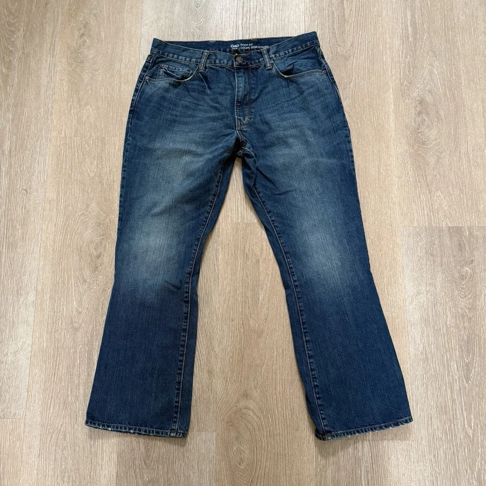 Gap Jeans Boot Fit Mens‎ Size 36x30 Blue Relaxed Y2K 90s Grunge Distressed